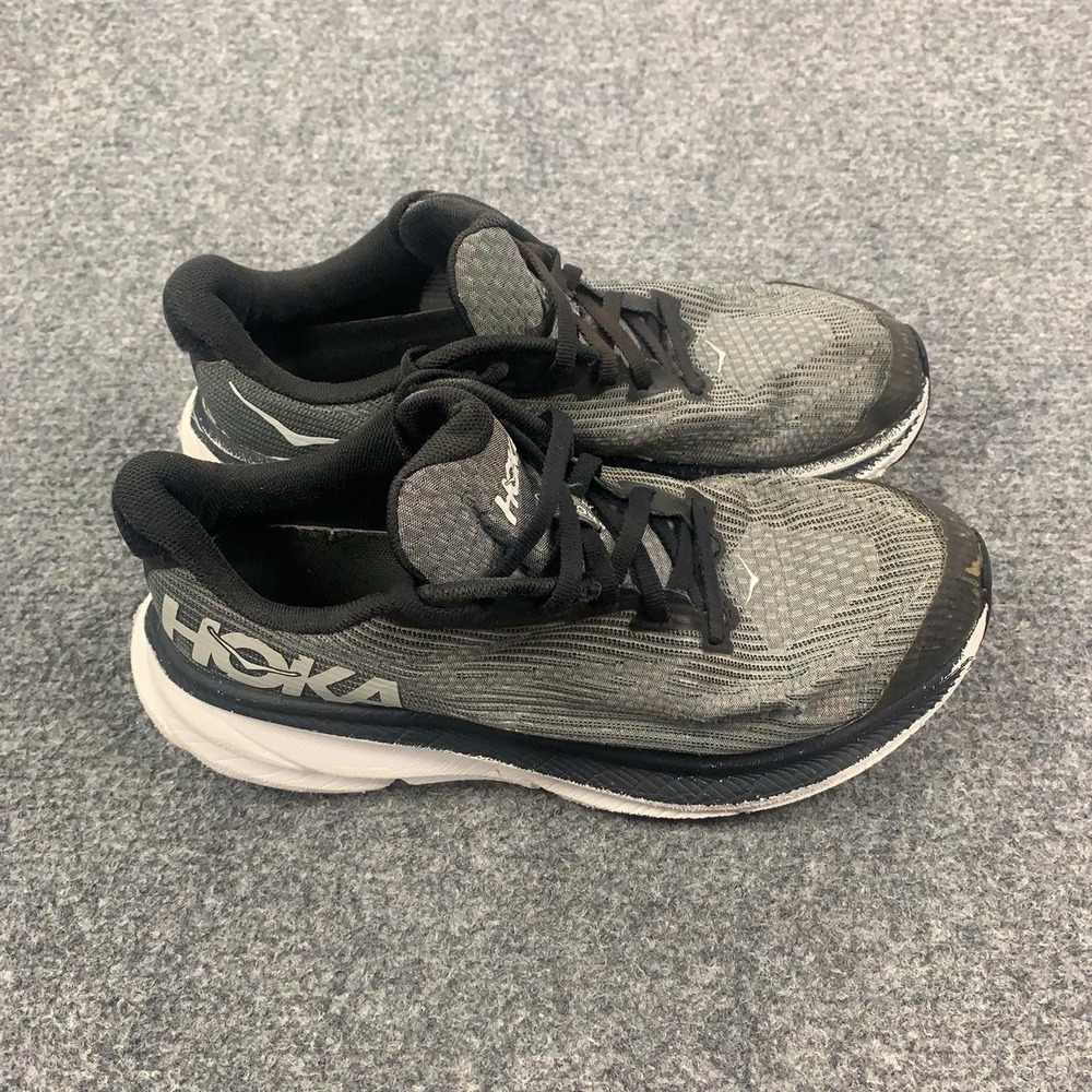 Hoka One One Clifton 9 Shoes Youth Size 5.5 Gray Mesh Running Sneakers 1131170